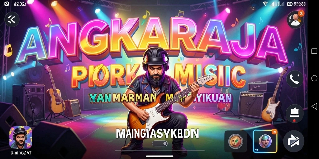 Screenshot gameplay ANGKARAJA menampilkan pengalaman bermain musik yang interaktif.