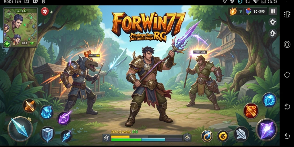 Gameplay seru FORWIN77 dengan karakter dan petualangan RPG.
