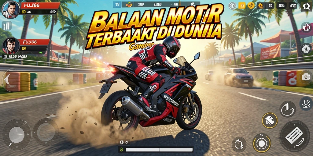 Screenshot FUJI66 menampilkan aksi balapan motor yang seru dan mendebarkan.
