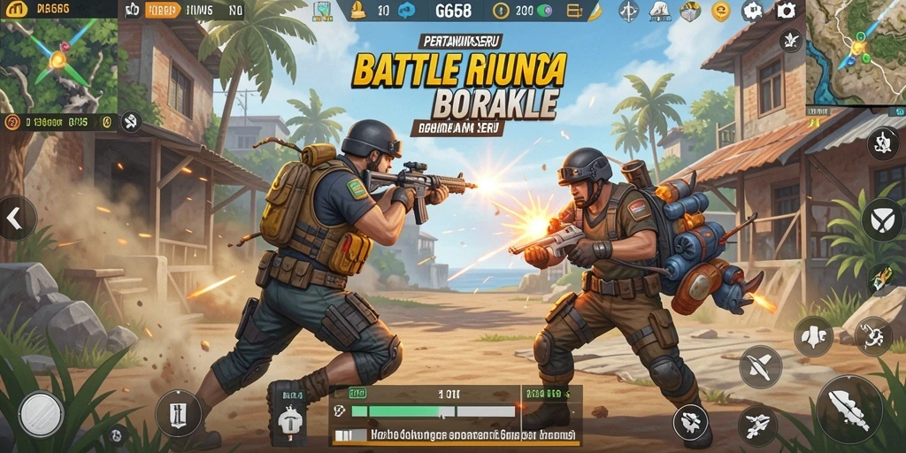 Tangkapan layar G668 menunjukkan aksi seru dalam pertempuran Battle Royale.