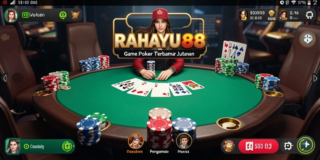 Screenshot RAHAYU88 menampilkan gameplay seru dalam permainan Poker.